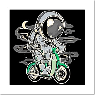 Astronaut Classic Motorbike • Funny And Cool Sci-Fi Cartoon Drawing Design Great For Any Occasion And For Everyone Posters and Art